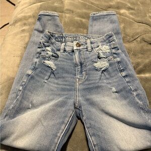 American Eagle Outfitters Light Blue Distressed Women's Jeans